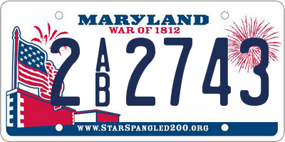 MD license plate 2AB2743