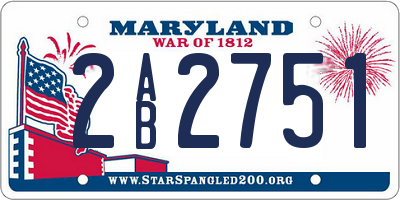 MD license plate 2AB2751