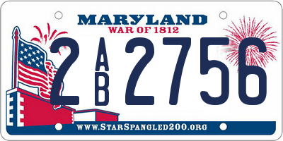 MD license plate 2AB2756