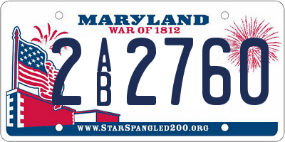 MD license plate 2AB2760