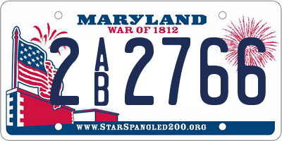 MD license plate 2AB2766