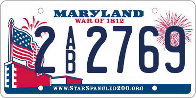 MD license plate 2AB2769