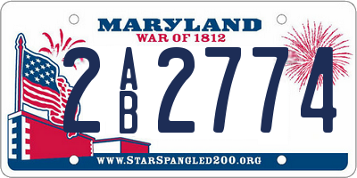 MD license plate 2AB2774