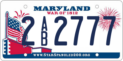 MD license plate 2AB2777