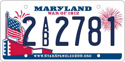 MD license plate 2AB2781