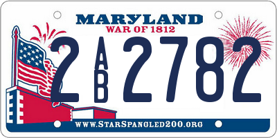 MD license plate 2AB2782