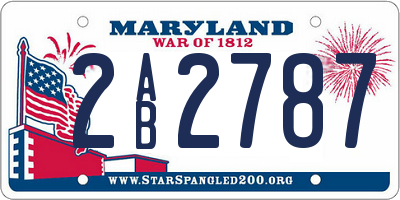 MD license plate 2AB2787