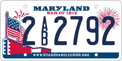 MD license plate 2AB2792
