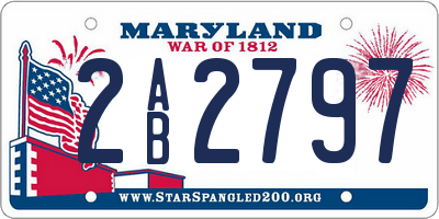 MD license plate 2AB2797