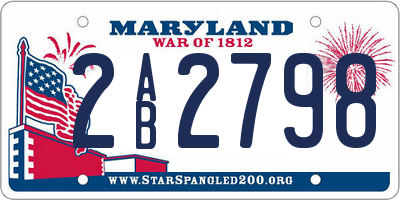 MD license plate 2AB2798