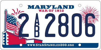 MD license plate 2AB2806