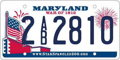 MD license plate 2AB2810