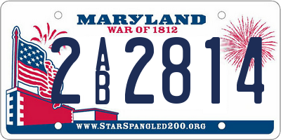 MD license plate 2AB2814