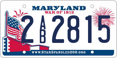 MD license plate 2AB2815
