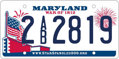 MD license plate 2AB2819