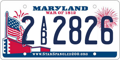 MD license plate 2AB2826