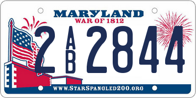 MD license plate 2AB2844