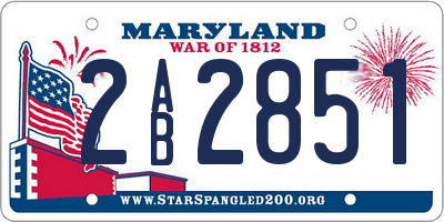 MD license plate 2AB2851