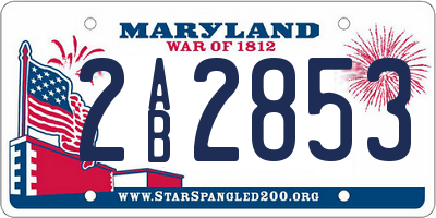 MD license plate 2AB2853