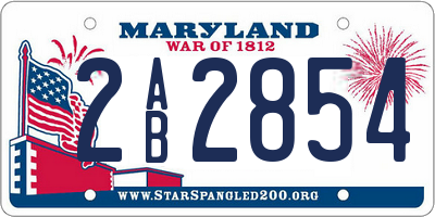 MD license plate 2AB2854