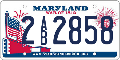 MD license plate 2AB2858