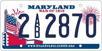 MD license plate 2AB2870