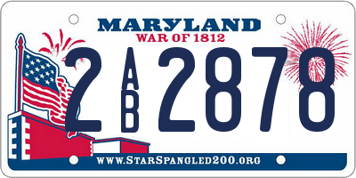 MD license plate 2AB2878