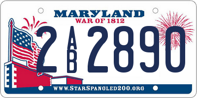 MD license plate 2AB2890