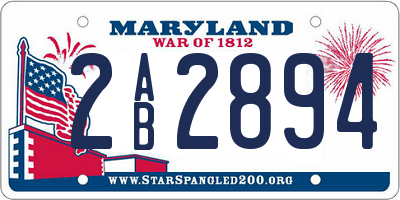 MD license plate 2AB2894