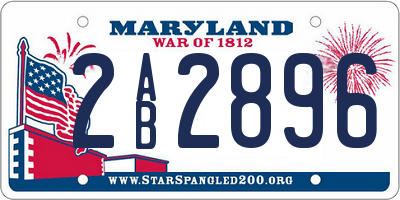 MD license plate 2AB2896