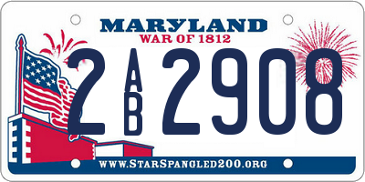 MD license plate 2AB2908