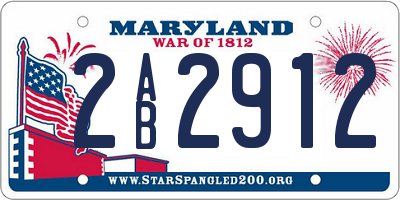 MD license plate 2AB2912