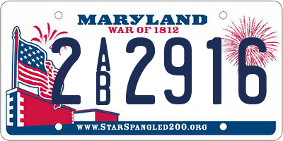 MD license plate 2AB2916