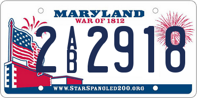 MD license plate 2AB2918