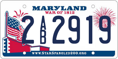 MD license plate 2AB2919