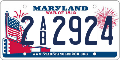 MD license plate 2AB2924