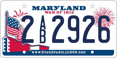 MD license plate 2AB2926