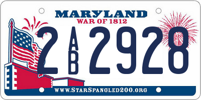 MD license plate 2AB2928