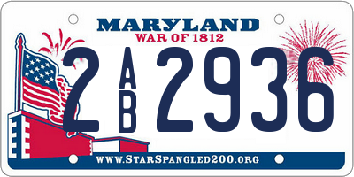 MD license plate 2AB2936