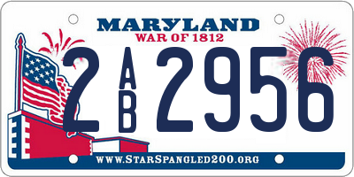 MD license plate 2AB2956