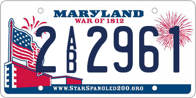 MD license plate 2AB2961