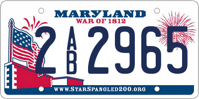 MD license plate 2AB2965