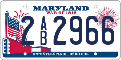 MD license plate 2AB2966