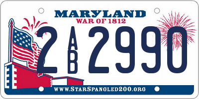 MD license plate 2AB2990