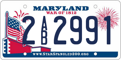 MD license plate 2AB2991