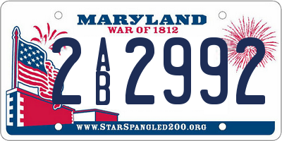 MD license plate 2AB2992