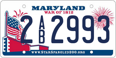 MD license plate 2AB2993