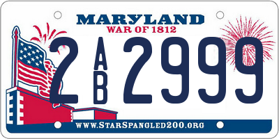 MD license plate 2AB2999