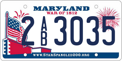 MD license plate 2AB3035