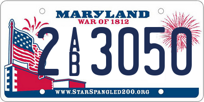 MD license plate 2AB3050